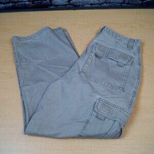 Y2K Sideout Pants Baggy Tan Cargo Outdoor Skate Gorpcore Mens 30 x 28